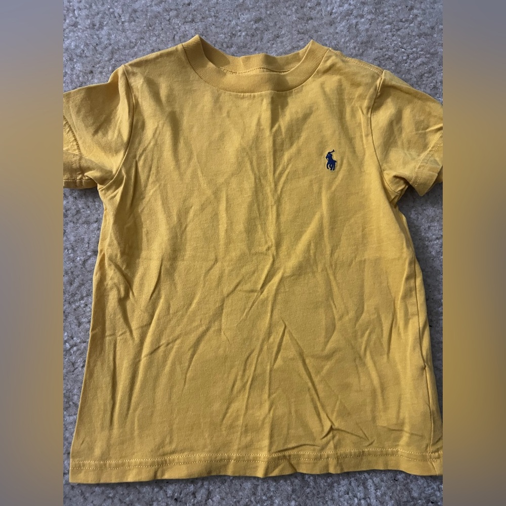 Ralph Lauren Mustard Tee with Blue Logo